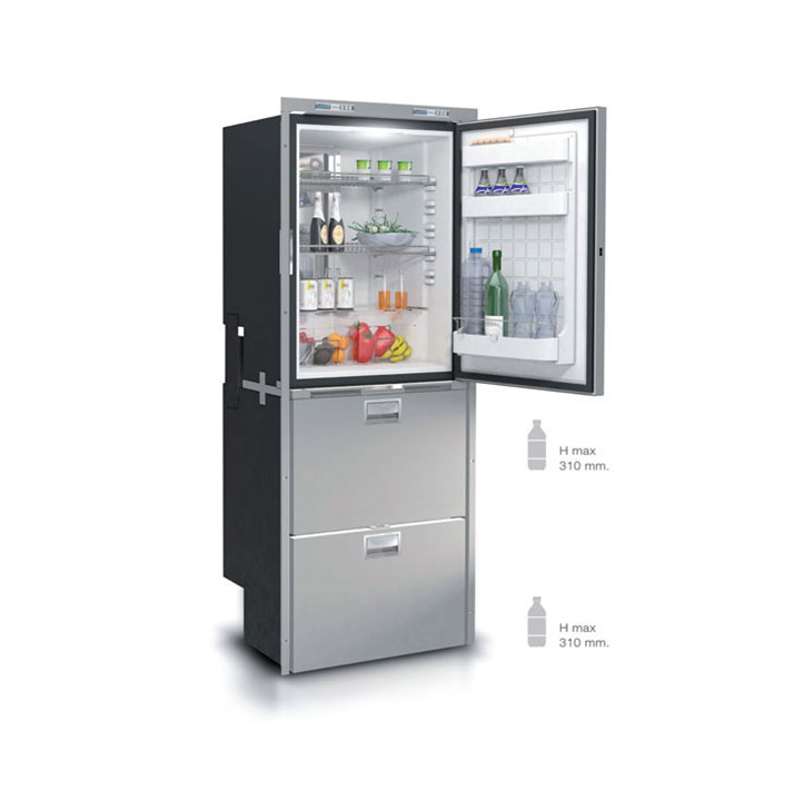 DW360 DTX IM beépíthető kombinált fiókos hűtőszekrény (felül hűtő/ közép fagyasztó jéggéppel / alul hűtő)
